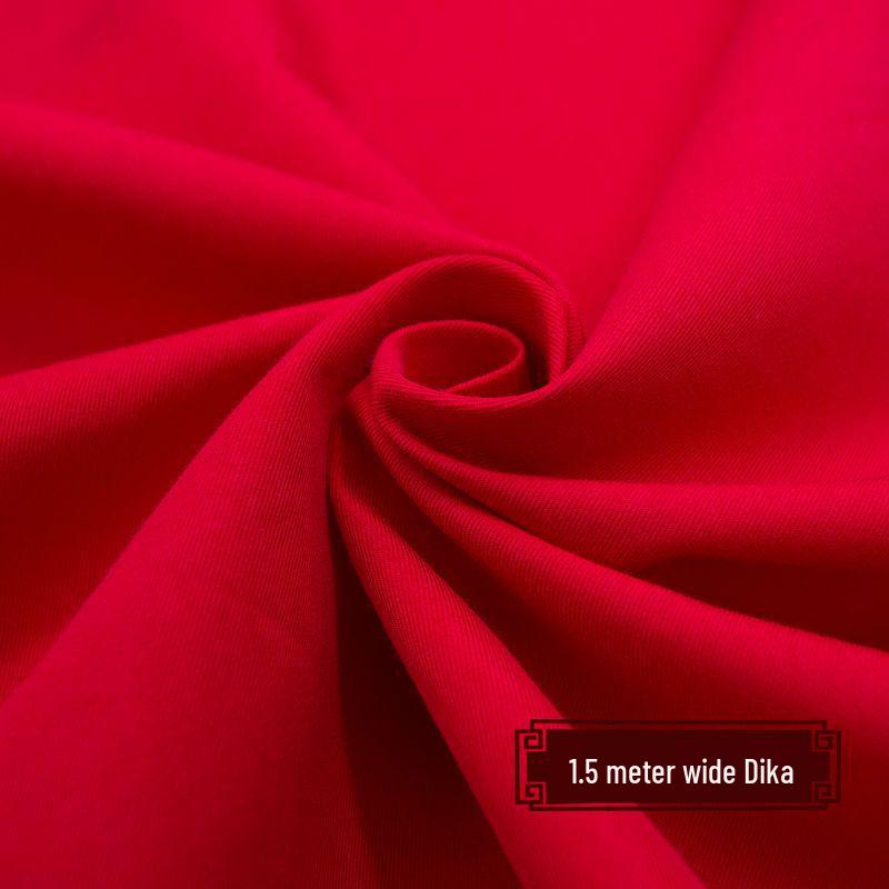 Silk Cotton Chinese Red Fabric for Happy Events and Housewarming, Free Shipping