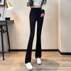 Women's Summer 2024 Slimming Elastic Flare Pants - Casual Nine-Point Long Pants for Spring & Autumn