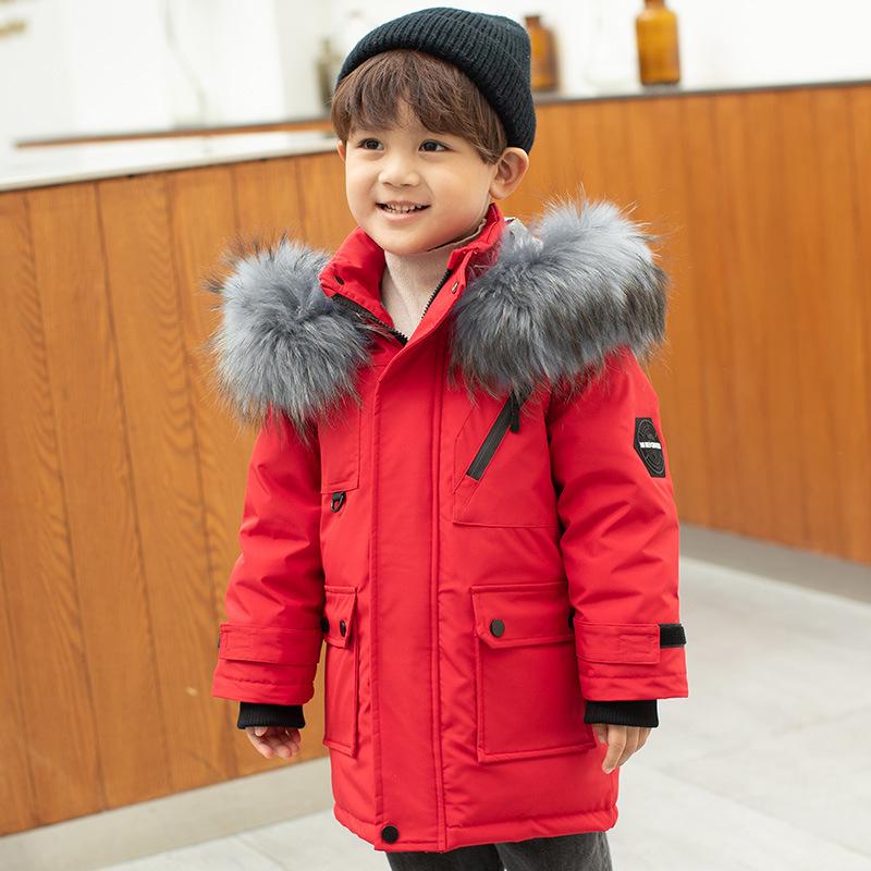 Boys' 2023 Mid-Length Winter Jacket: Thickened Cold-Weather Wear for Small and Medium Children