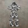 Mænd Camouflage Hættetrøje Sæt Afslappet To Delt Træningsdragt