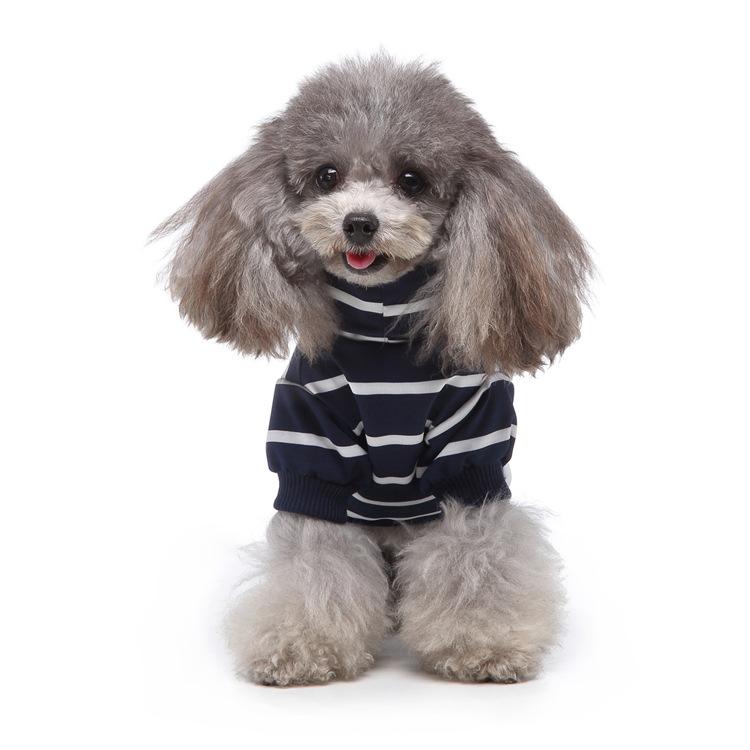 Roupas para animais de estimação roupas para casa listrado roupas para cães pijamas de gola alta roupas para cães de estimação roupas de quatro patas