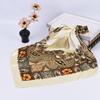 Big Cashew Flower Print Hair Scarf Sun Protection Imitation Silk Square Smooth Retro Neckerchief Scarf for Outdoor