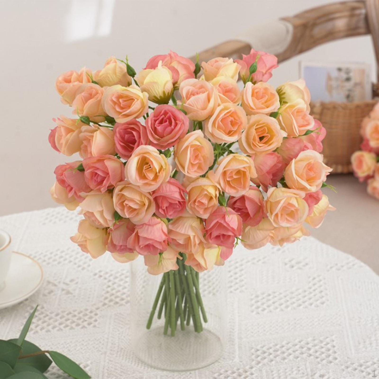 

Букет искусственных роз 27 головок 31 см длинный стебель розы красивый элегантный для фермерского дома ванная комната дом оранжевый