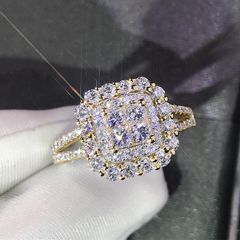 

Huitan Elegant Square Shaped Rings for Women Luxury Paved Sparkling Cubic Zirconia Wedding Engagement Bridal Jewelry 10