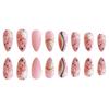 Pink Almond Fake Nails with FLower Printed Easy To Apply Simple To Peel Off Nails for Stage Performance Wear