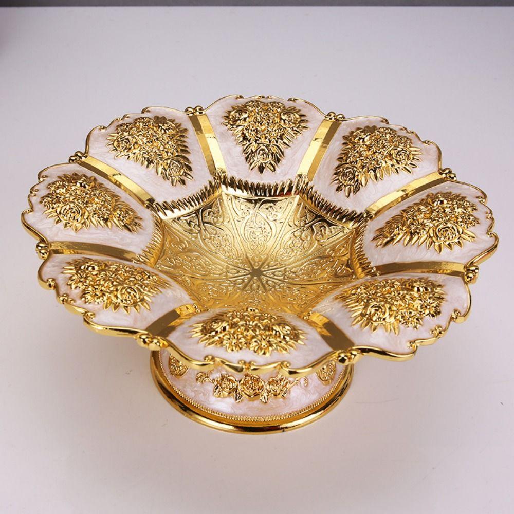 

Exquisite Metal Fruit Disk High Capacity Pattern Fruit Rack Fashion European Fruit Plate Household