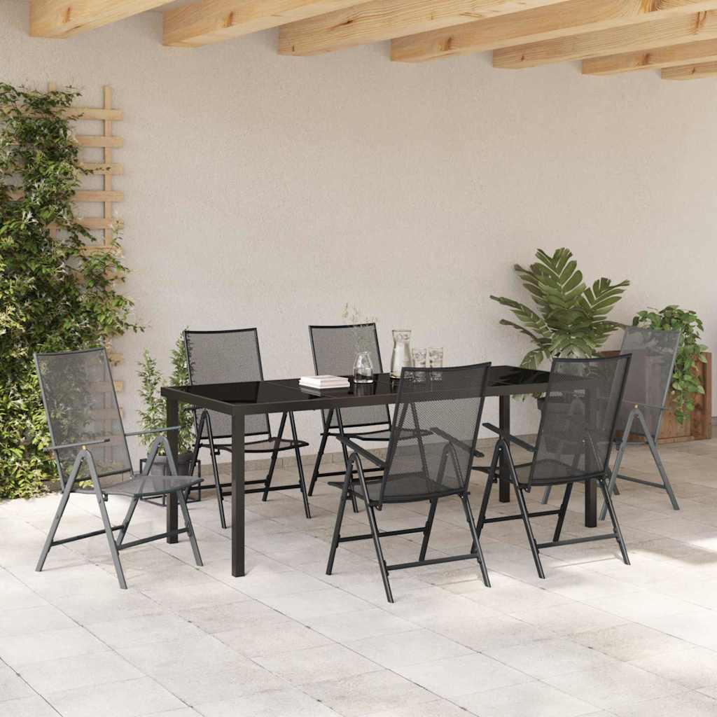 Garden Dining Set 7 pcs Anthracite Powder Coated Steel