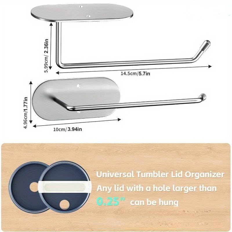 American Style Cabinet Cup Cover Hanging Rack, Storage Rack Non Punching Stainless Steel Hanging Rack, Kitchen Cling Film, Kitchen Paper Hanging Rack