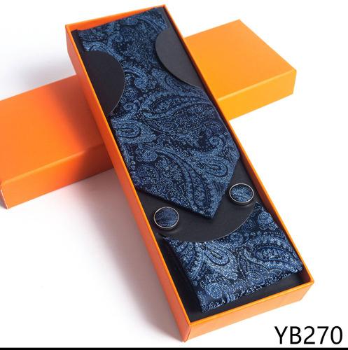 Herrenkrawatte mit quadratischer Manschette, Geschenkbox-Set, Business-Casual-Krawatte, Orange, Geschenkbox