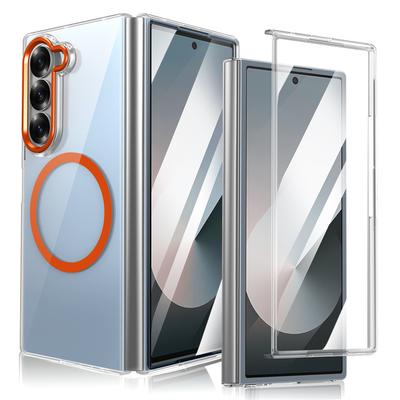 Highly Transparent PC Magnetic Phone Case For Samsung Z Fold 7 6 4 3 5 5G For Magsafe Wireless Charging Protector Cover