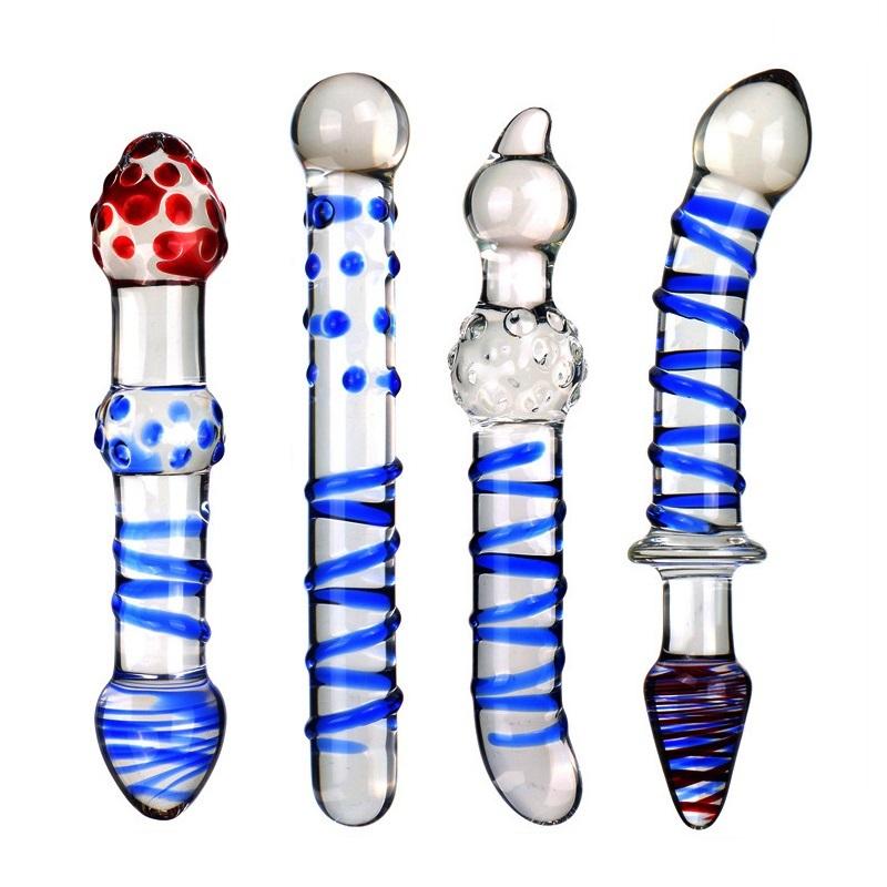 Dildo-uri din Sticlă de Cristal Dildo Realist Mărgele de Sticlă Penis Plug Anal pentru Punct G Jucării Sexuale Erotice pentru Femei Cupluri Adulți