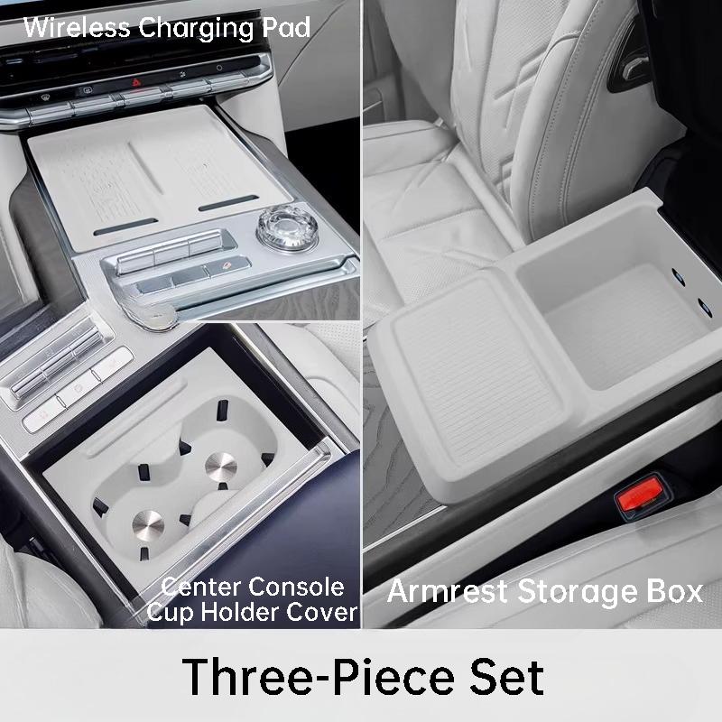 For Zeekr 9X Car Armrest Wireless Charger Silicone Mat Cup Pad Storage Box Interior Modification Accessories