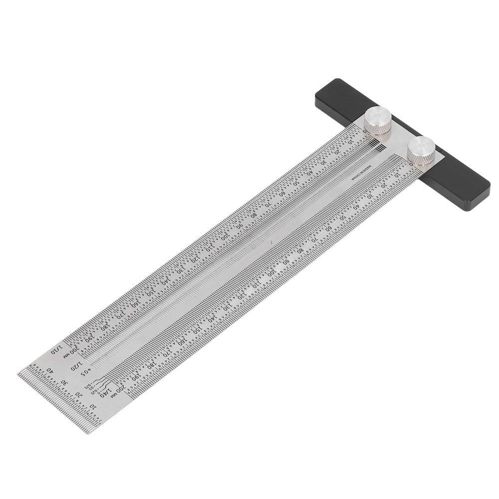 Stainless Steel Carpenter T Ruler Silver Measuring Gauge Precision Marking Tool Industrial Layouts