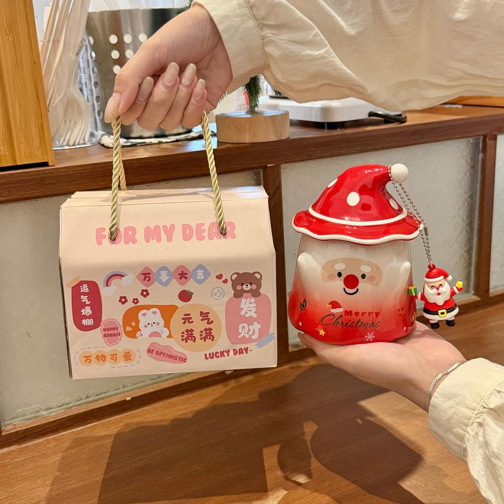 Christmas Gift, High-value Santa Claus Mug, Cute Ceramic Cup, Gift Water Cup for Girls