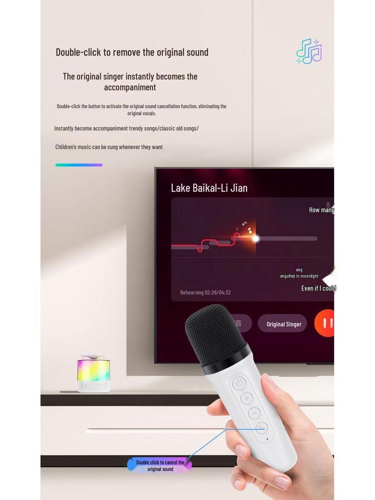 New K19 Wireless Bluetooth Speaker Microphone: Portable, Outdoor/Indoor Karaoke with Lights