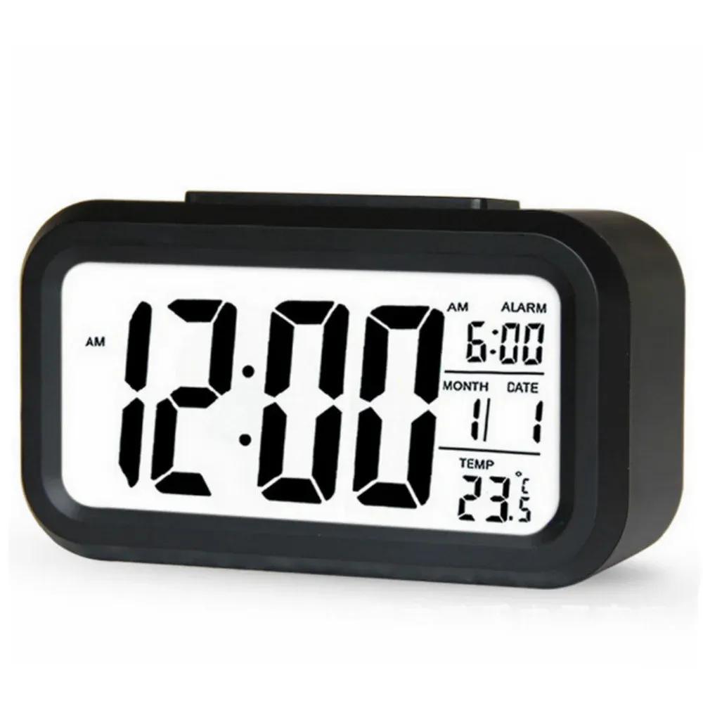 2024 LED Digital Alarm Clock Backlight Snooze Mute Calendar Desktop Electronic Bcaklight Table Clocks Desktop Clock Battery - for LED