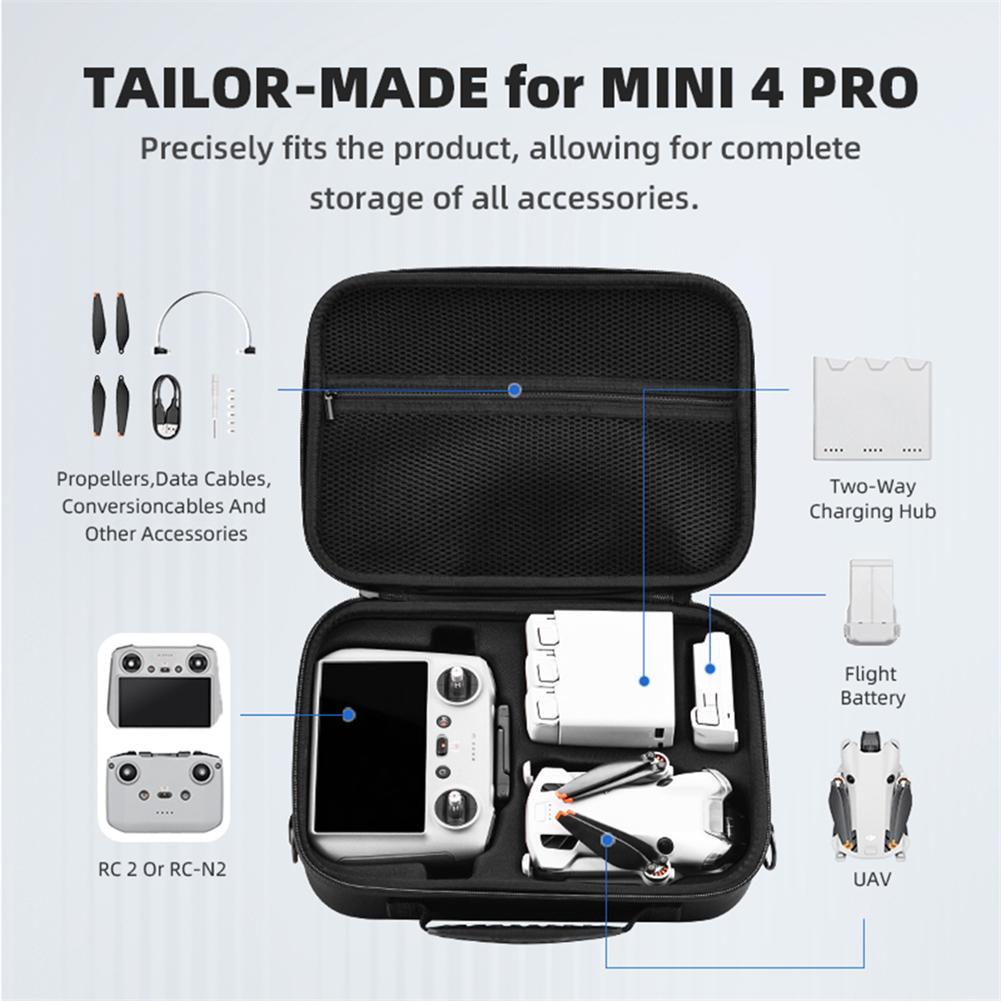 Portable Carrying Case Drones Protective Case Travel Storage Box Crossbody Bag Compatible For DJI Mini 4 Pro Drones Accessories