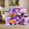 [1pc Kpop Demon Hunters Blanket] All-Season Blanket - Cozy Blanket for Sofa Couch Home Decoration, Digital Printed Nap Blanket