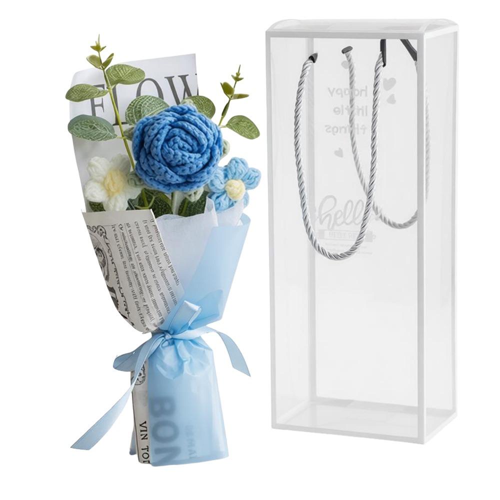 Photography Props Crochet Flowers Bouquet Knitted Eternal Simulated Flowers  Valentine'S Day