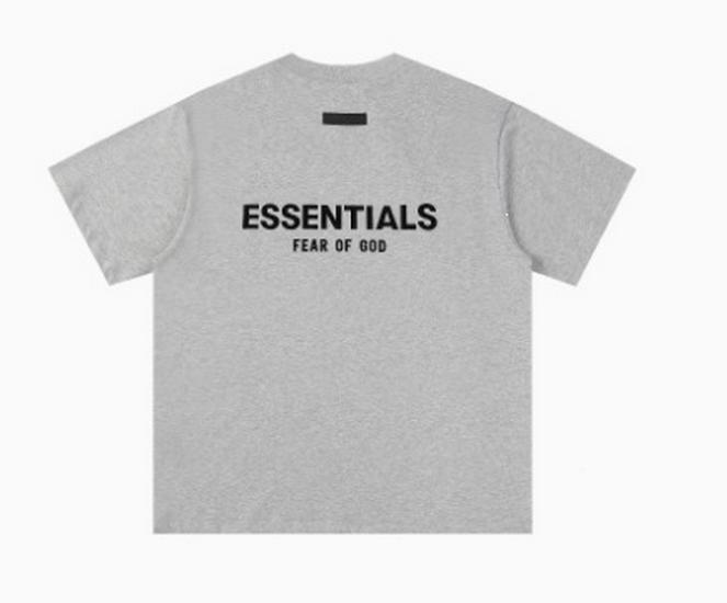 ESSENTIALS Double-line Flocking Trendy Unisex Cotton Short Sleeve & Shorts Set - Summer Casual