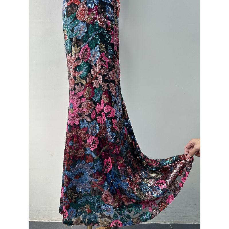 Export Pure Original Sequin Open Back Slim-Fit Fishtail Skirt Sling Open Back Dress Dress Long Formal Dress Long Dress for Women