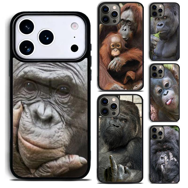 CUTE ORANGUTAN Monkey BABY 2 Phone Case For iPhone 17 16 15 14 13 12 11 Pro Max Plus 17Air Soft Silicone Cover