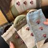 Mica Color Spring Retro Mushroom Mid-calf Pure Cotton Socks for Children