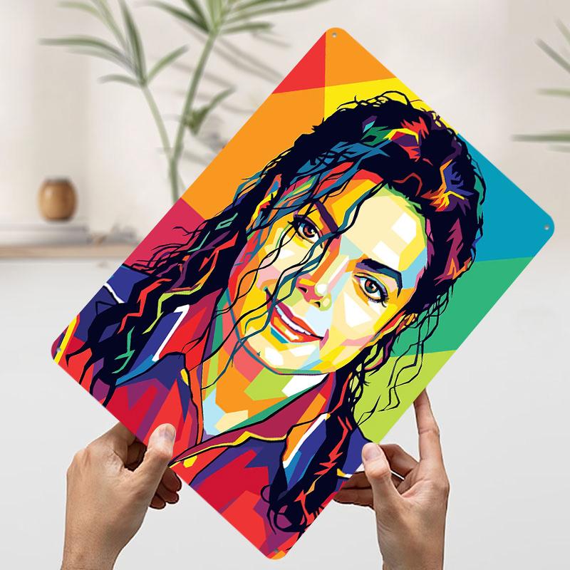 Michael Jackson Pop Art Portrait Metal Poster Customized Wall Art Retro Vintage Tinplate Signs for Living Room Decoration Decor