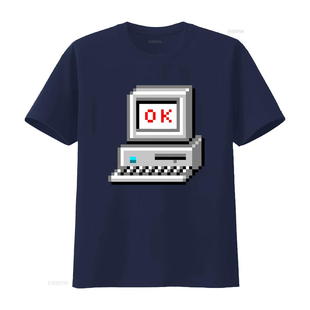Retro Computer OK Print T Shirt Vintage Style for Radiohead Fans vintage Washed Breathable designer clothes streetwear