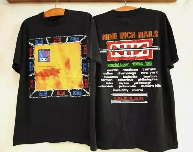 90039s Nine Inch Nails NIN World Tour 1994 2 Side Black Unisex T-shirt Unisex T-Shirt XL