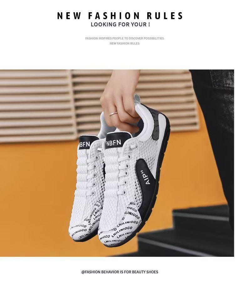 Men's Slip-on Breathable Mesh Skate Shoes - Soft Sole, Non-slip, Casual, Trendy, Versatile Forrest Gump Style