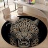 1pc Leopard Wildcat Office Round Area Rug, Indoor Mat Suitable ForOffice, Under Office Chairs Bedroom Living Room Home Decor, Room Deco D063