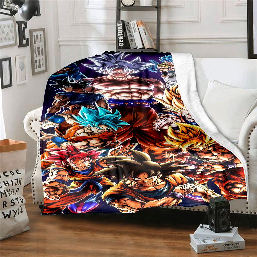1 ks flanelová deka s potiskem DRAGON BALL, Vysoká kvalita, Pro všechna roční období, Domácí dekorace, Teplo a pohodlí, Perfektní jako vánoční dárky