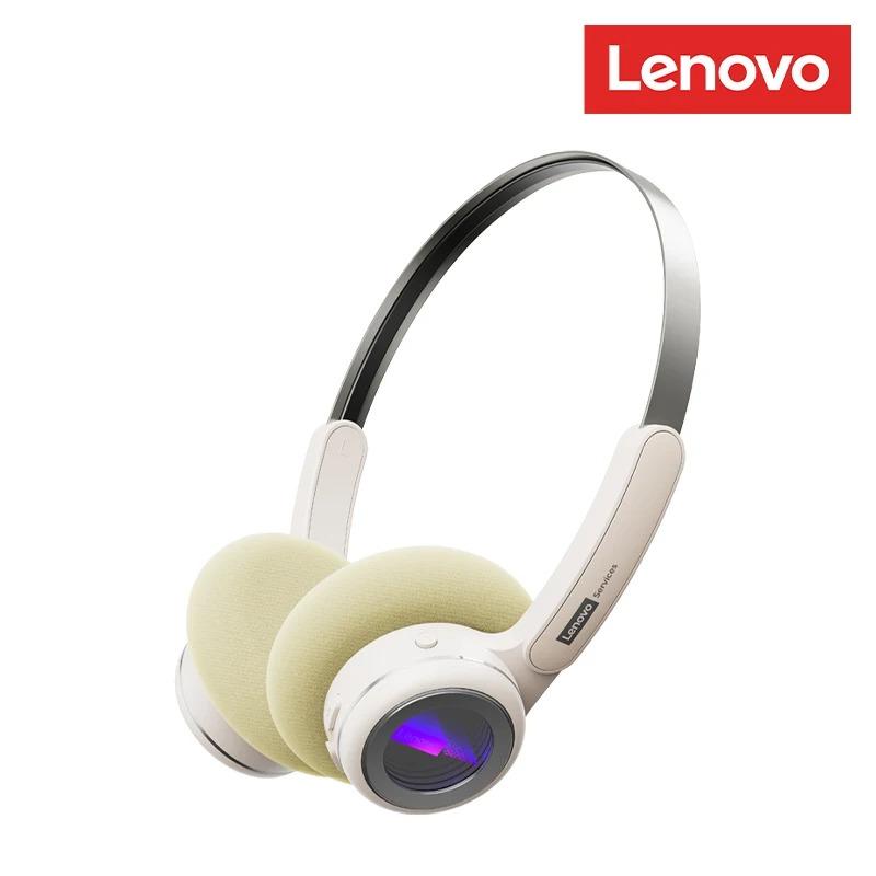 

Original Lenovo LS113 On-Ear Bluetooth 6.0 Headphones 30H Battery ENC Noise Reduction Wireless Headset RGB Light Stylish Retro Earphones New бежевий