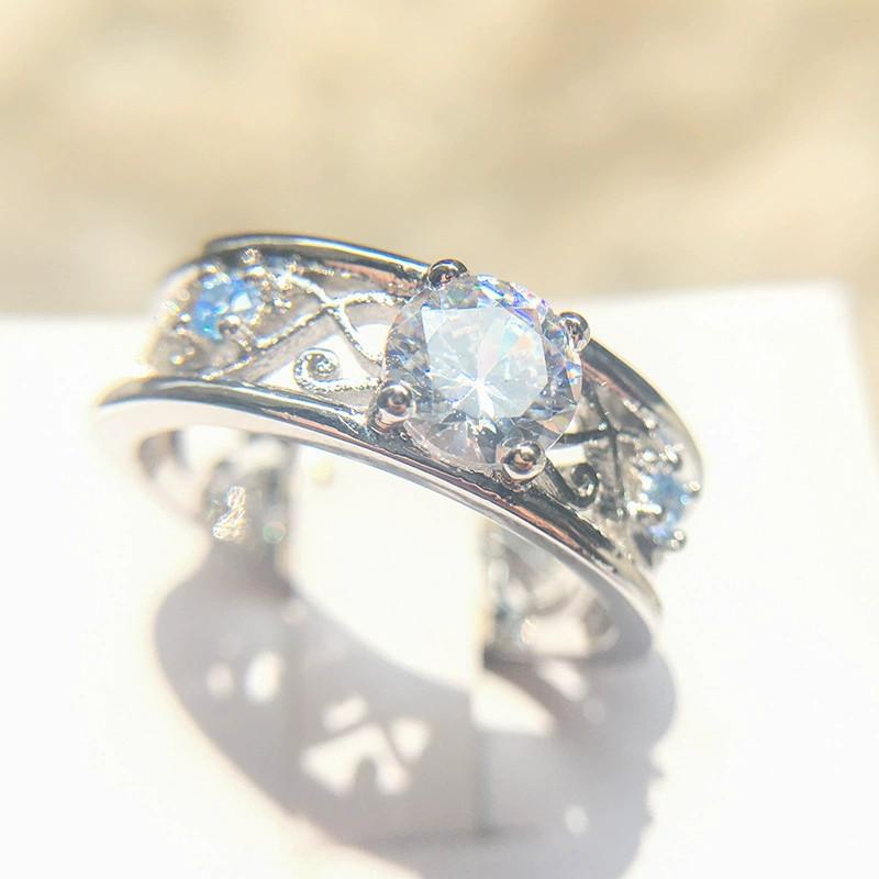 Inlaid Sapphire Rings Women Jewelry Decoration Fashion Gifts Design Elegant