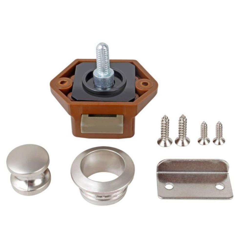 Cupboard RV Caravan Handle Button Locks Drawer Lock Door Lock Camper Car Push Lock Cabinet Catch
