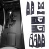 LHD Car Interior Gear Panel Window Control Switch Sticker Kit Fit for Lexus IS250 300 350 2006-2012 3D Black Carbon Fiber Style