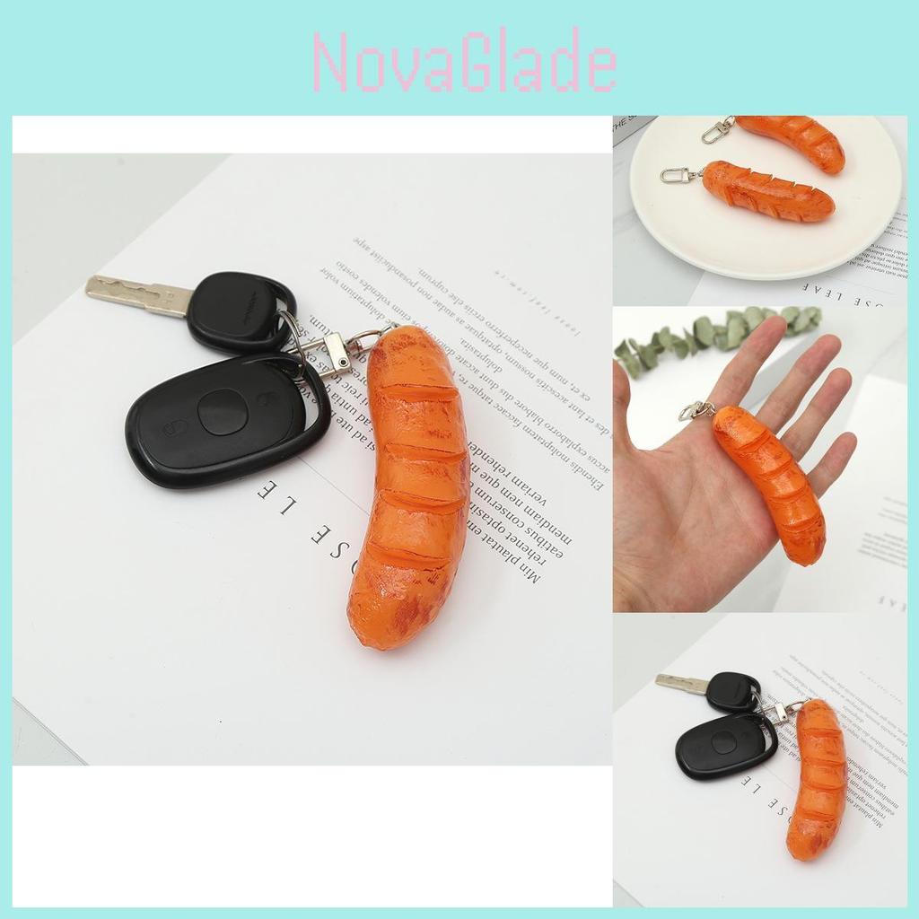 New Realistic 3d Hot Dog Keychain Creative Food Model Photography Prop