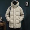 Men's Luxury Goose Down Mid-Length Hooded Winter Jacket, Plus Size, Thick & Warm Outerwear, 2025 New Arrival