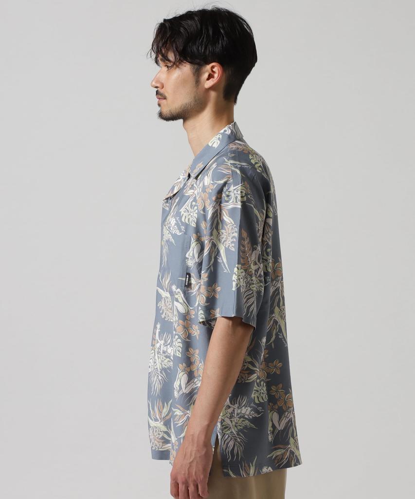 Avirex Aloha Shirt Tropical Girl Size M 391 Sax Men's 783-5123007