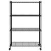 VidaXL Étagère de rangement 4 niveaux et roues 90x35x137cm Noir 200 kg