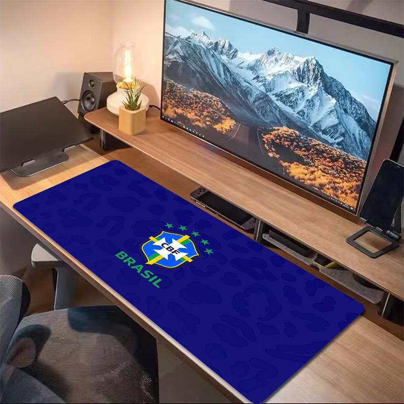 Brazil National Football Team Print  Cushion Non-slip Laptop Tablet Big Mousepad XXL Mat Mini PC Playmat With Lock edge
