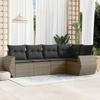 Vidaxl 5-Cz. Set da Giardino, Cuscini, Rattan PE Grigio