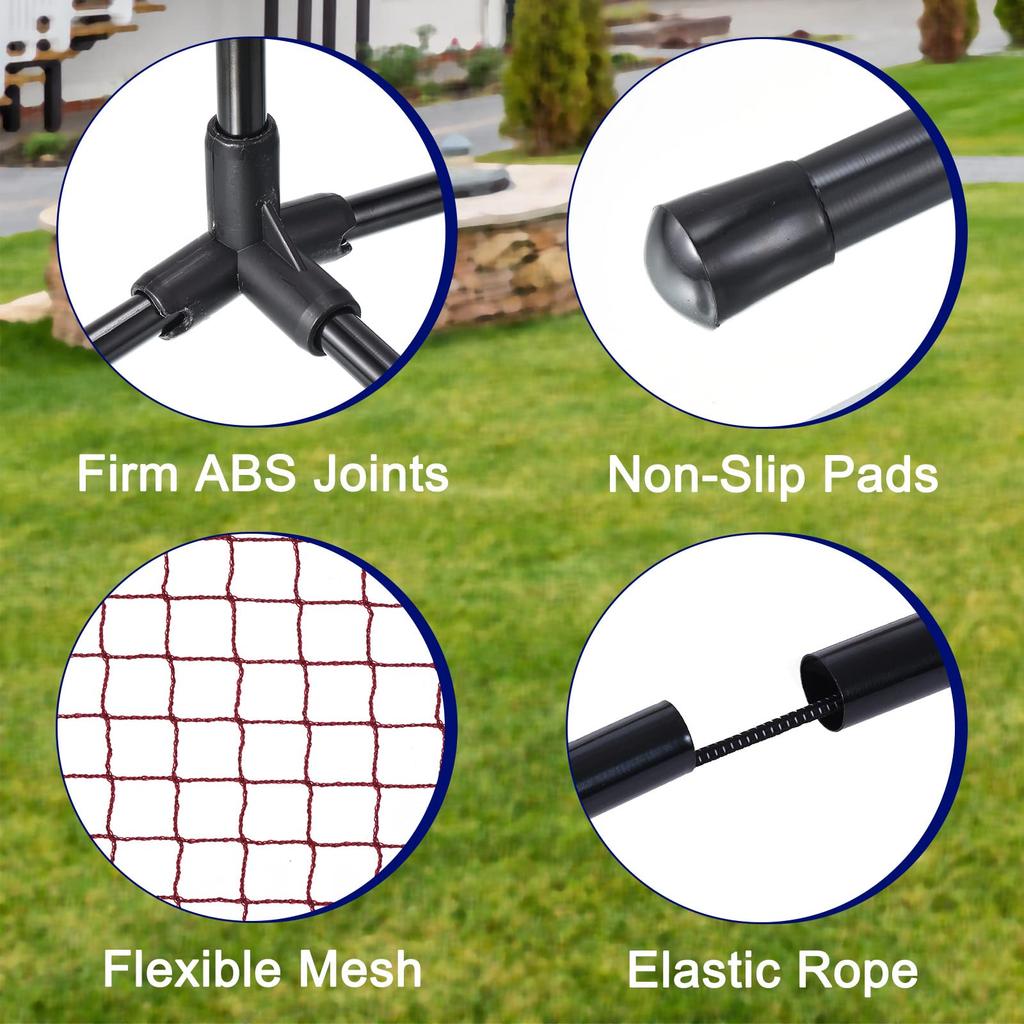 PATIKIL 6 M Portable Badminton Net Pickleball Net Set Height Adjustable Tennis Net with Carry Bag for Volleyball Soccer Outdoor Backyard Beach Black