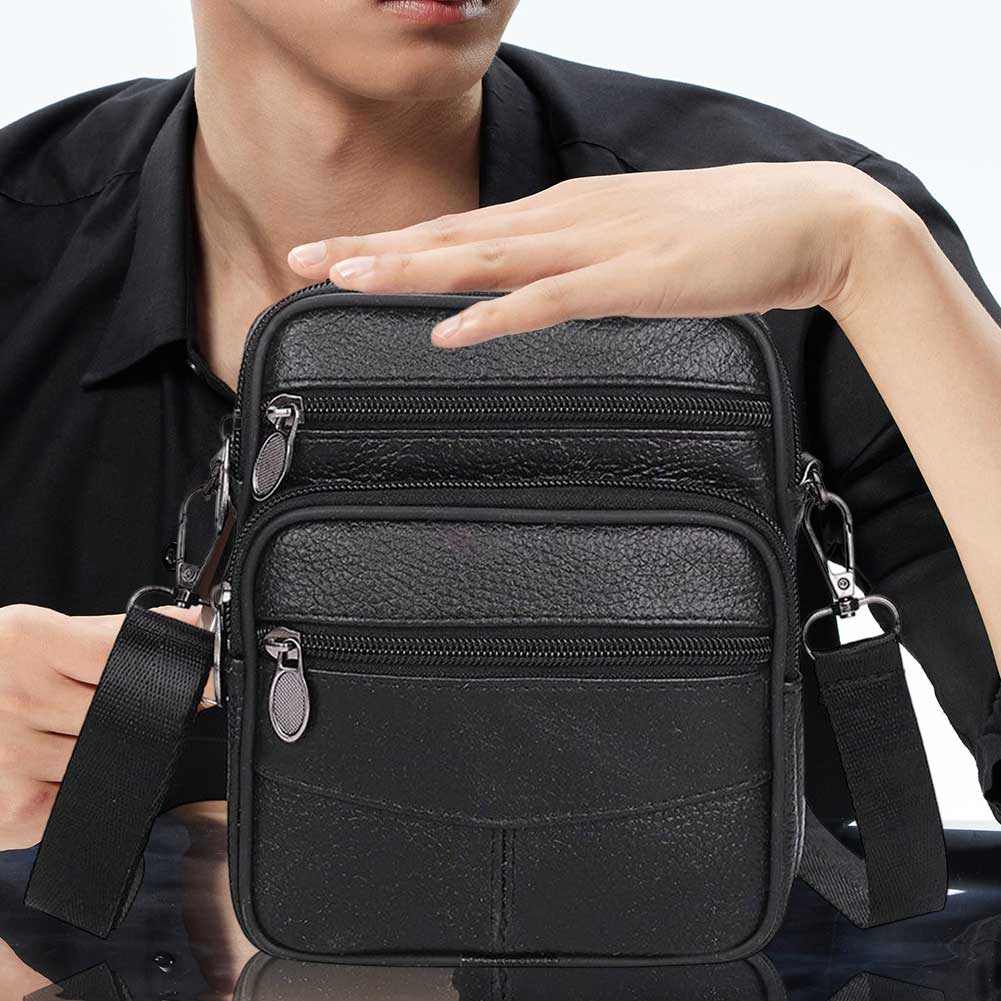 Borse a tracolla multifunzionali Pochette da cintura in pelle bovina Portamonete Moda Semplice Portatile Multitasche Casual per Sport all'aperto