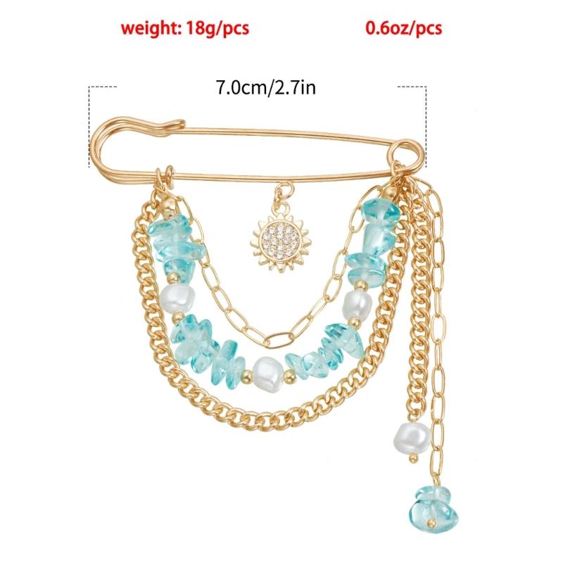 Zircon Pearls Sunflower Beooch Handcrafted Alloy Statement Lapel Pin Versatile Jewelry For Casual Or Formal Outfits