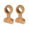 HEVSTIL Natural Wood Curtain Rod Brackets, 2-Pack – Heavy-Duty Wooden Curtain Rod Holders for 1.4" (1-2/5") Poles | Decorative Wooden Curtain Support