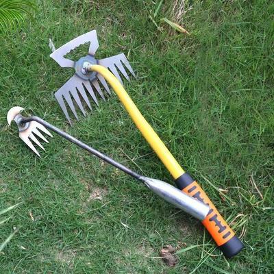Gehärtete Stahl Unkrautrechen Gartenunkrautstecher Werkzeuge Pflanzwerkzeug Grabwerkzeug Rasenschaufel Rechen Bauernhof Garten Feld Bodenlockerung Pflugwerkzeug