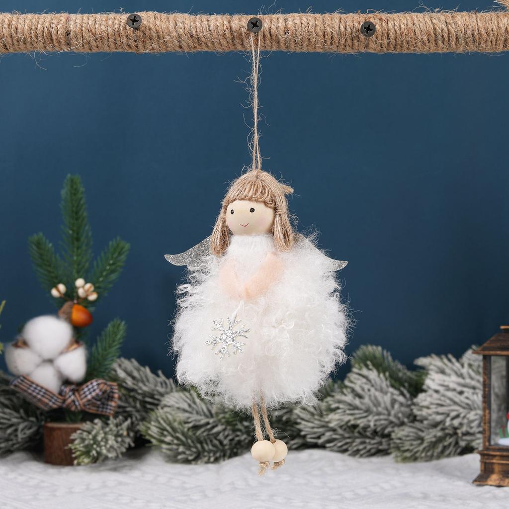 New Christmas plush angel girl pendant children's cute doll Christmas tree decoration pendant small pendant