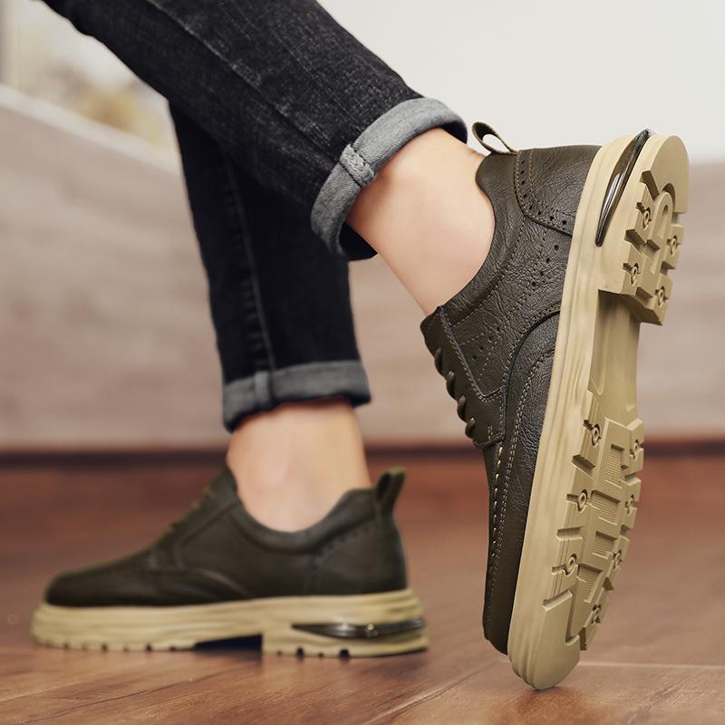 Fashion 2024 Mens Business Formal Dress Leather Shoes Spring Vintage British Luxury Shoes Casual Outdoor Anti-slip Wearable Walk Oxford